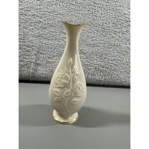 VINTAGE‎ 80s Lenox Sharon Bud Vase Floral Thing Stem 7" Gold Trim